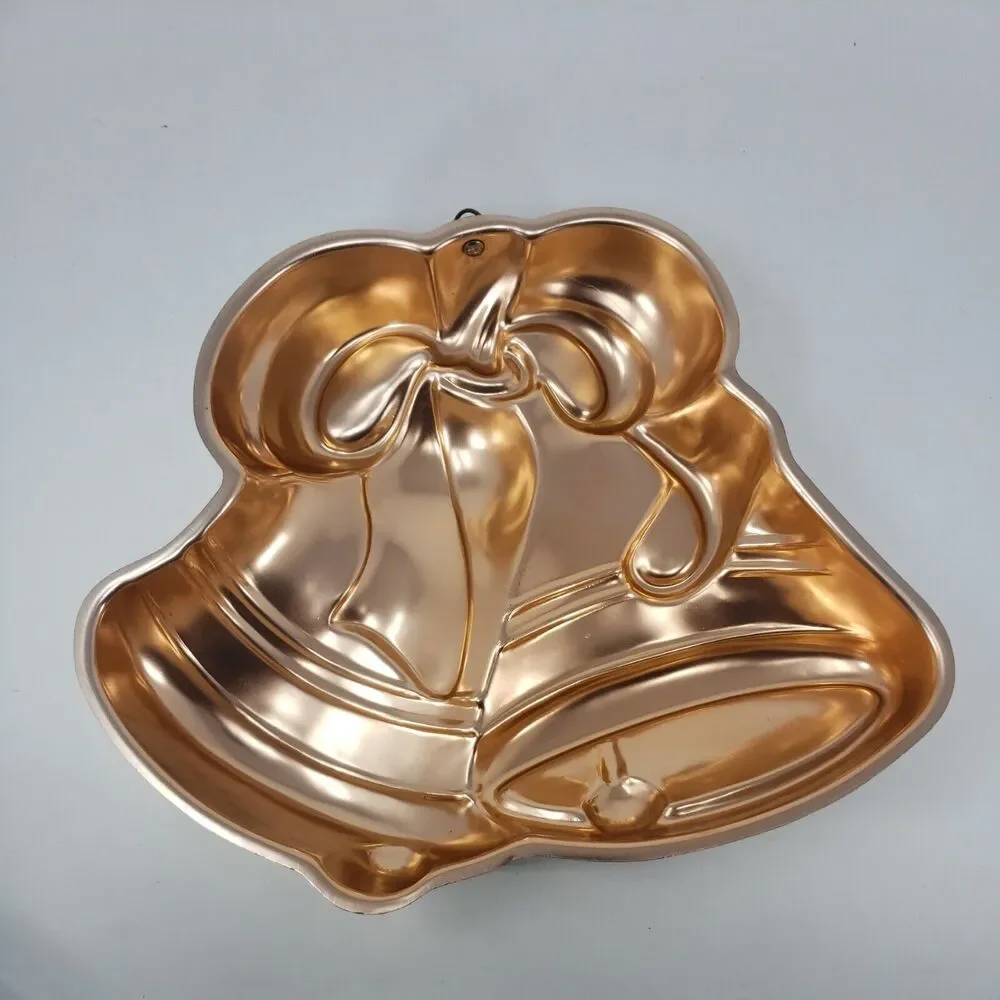 Christmas Wedding Bells Copper Aluminum Vintage Baking Gelatin Mold Wall Decor